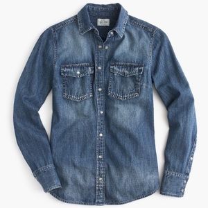 J. Crew western chambray shirt denim shirt